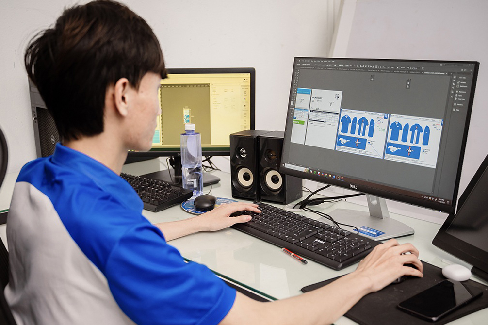 Iron Horse designer building a garment tech pack and spec artwork on screen
